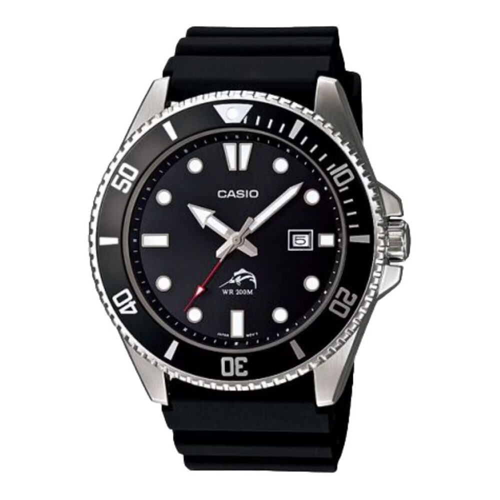 Casio Men's Dive Watch with Black Dial - MDV-106-1AV